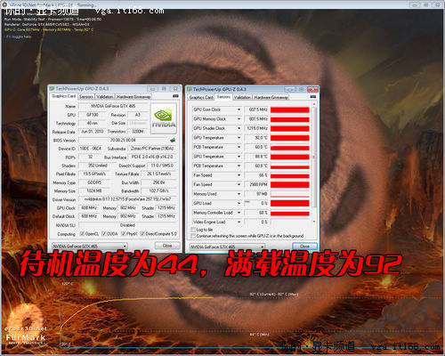 GTX465温度及功耗测试：