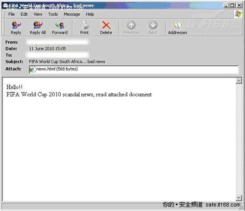 用户需要留心“世界杯”等热门主题邮件