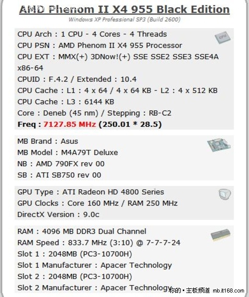 AMD K10 CPU最高超7G，使用华硕主板