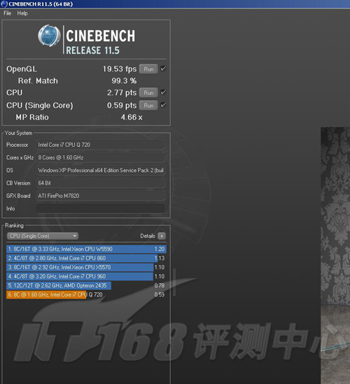 CineBench R11.5性能测试