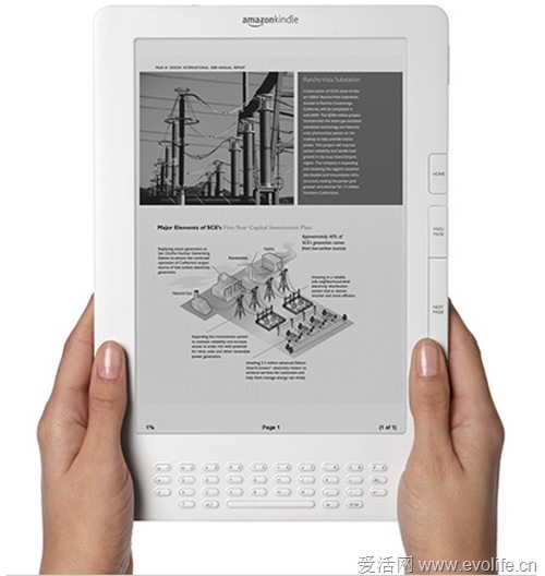 9吋屏战IPAD 亚马逊新Kindle DX电子书
