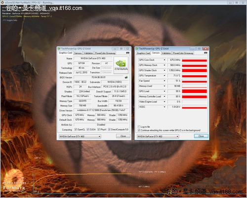 GTX460公版温度对比测试：