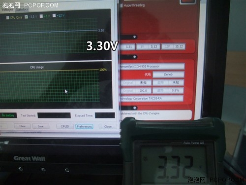 3.3V输出电压测量结果对比