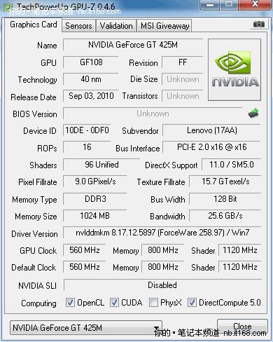 硬件配置解析 i5 460M+GT 425M独显组合