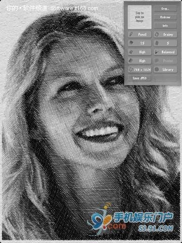 iPhone+手机照片素描软件SketchMee+HD-IT1