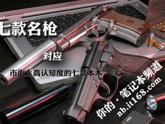 七款名枪对应市面上高认知度的七款本本