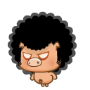 黑色的爆炸头牛牛动态搞笑qq表情包