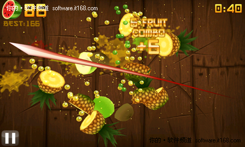 iPhone4最火游戏魅族M9也能玩:水果忍者