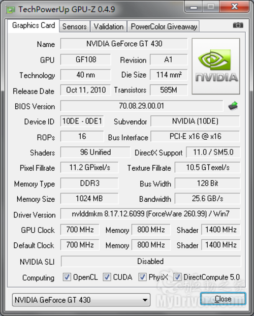 GPU-Z 0.4.9发布 支持GeForce GTX 570