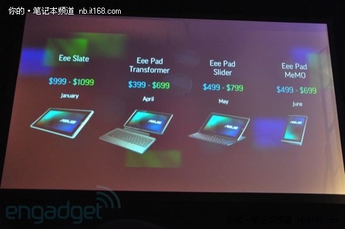 华硕在CES率先发布四款Eee系列平板设备