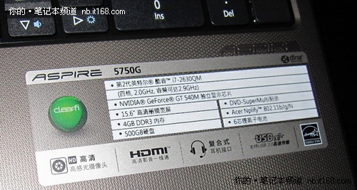 宏碁 Aspire 5750其它细节
