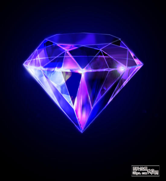 Photoshop设计一颗耀眼的紫色钻石教程