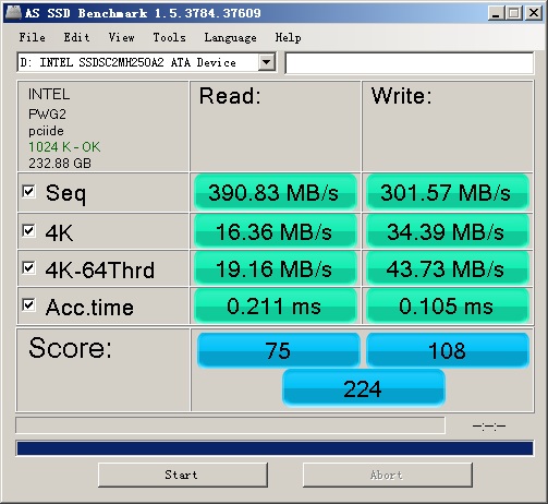 310 SSD固态硬盘：AS SSD Benchmark 