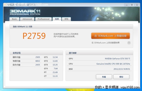 GTX550Ti公版超频测试