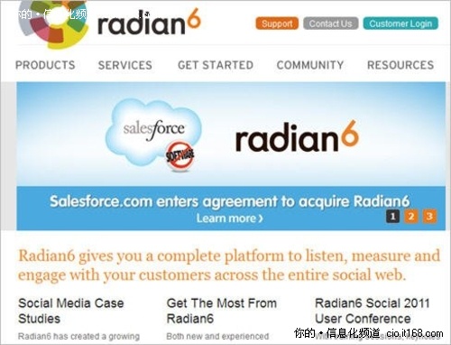 Salesforce出价3.26亿美元收购Radian6