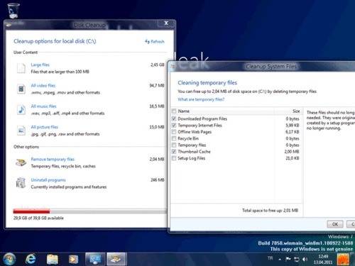 Windows 8系统中内置系统文件一键清理