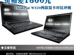 价格差1600 小黑W520两款显卡对比评测