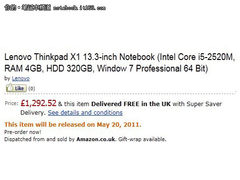 ThinkPadX1国外开卖 约1.2万元人民币起
