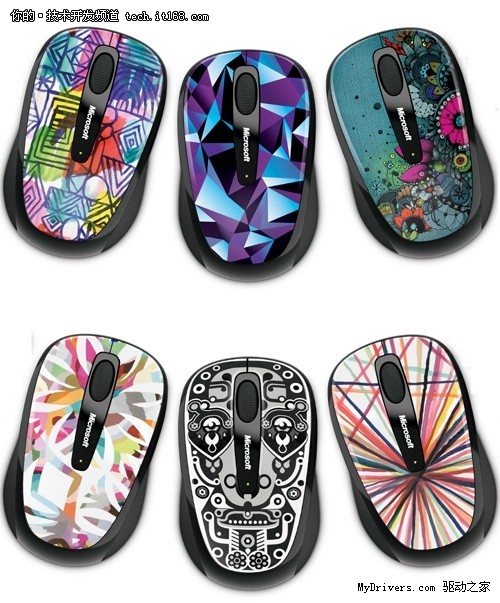 微软发布6款艺术风格无线鼠标 