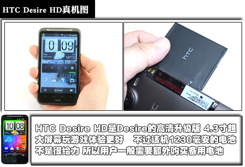 4.3寸屏+1GHz处理器 HTC Desire HD