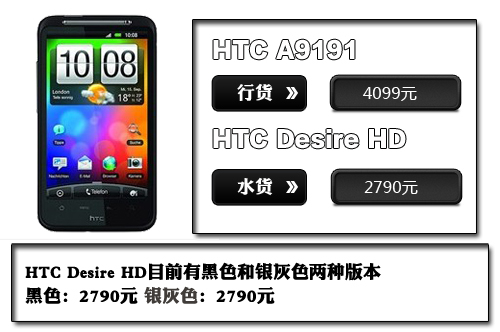 800W像素+双LED补光灯 HTC Desire HD