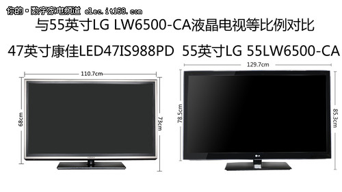 康佳LED47IS988PD尺寸图片示意