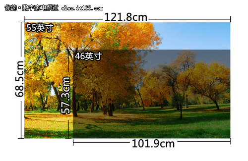 索尼KDL-46EX720尺寸图片示意