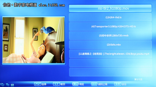 长虹3DTV46860i的USB功能测试