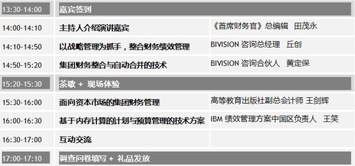 财务战略规划与集团财务管控论坛议程