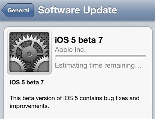 苹果面向开发者发布iOS 5 beta 7