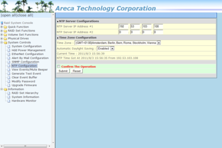 Areca ARC-1880i：Web GUI 和阵列设置