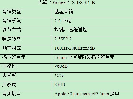 乔布斯热 先锋DS301-K基座音箱抢先图赏