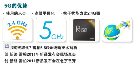 雷柏 2.4G 到  5G