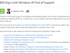 Windows XP系统支持周期还有最后800天