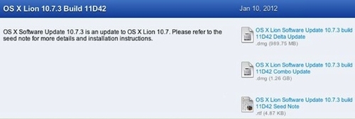 苹果Mac OS X 10.7.3最新的测试版发布