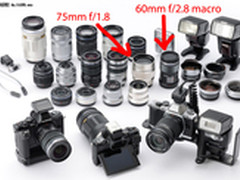 奥林巴斯旗舰 E-M5携所有镜头配件合影