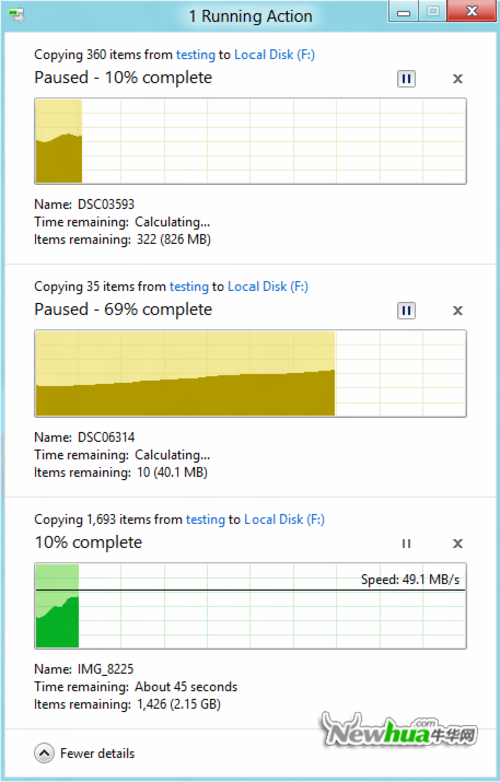 微软Windows 8复制速度不及Windows 7