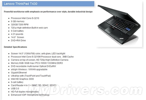 ThinkPad T430首曝 6GB内存配IVB处理器