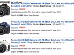 售价699英镑 传宾得K30新机6月25日上市