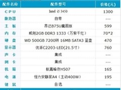 三代酷睿I5座驾 3600元攒昂达B75整机