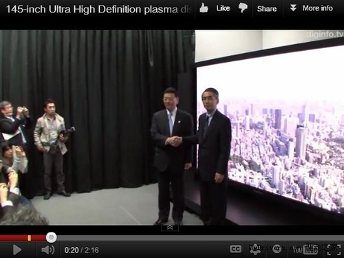 松下与NHK发布145英寸超级高清晰度电视