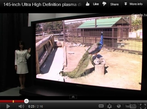 松下与NHK发布145英寸超级高清晰度电视