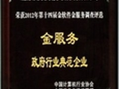 用友政务荣获金服务之政府行业典范企业