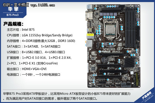 主流非常好的选择：i3 2120+B75主板