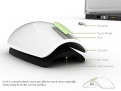 在膝蓋上也能滑不停的概念Arc Mouse