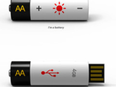 二合为一 极具创意的AA型闪存盘电池