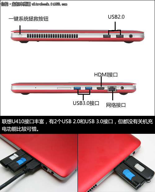 联想U410外观细节及接口评测