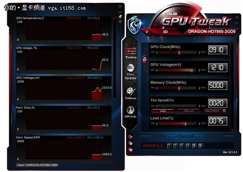 华硕龙骑士HD7850 1G版现在热卖1799元