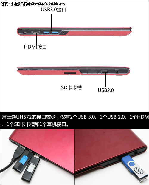 富士通 UH572超极本细节与接口评测