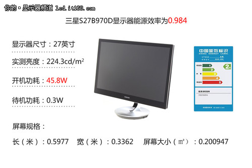 三星S27B970D功耗、用户点评及总结